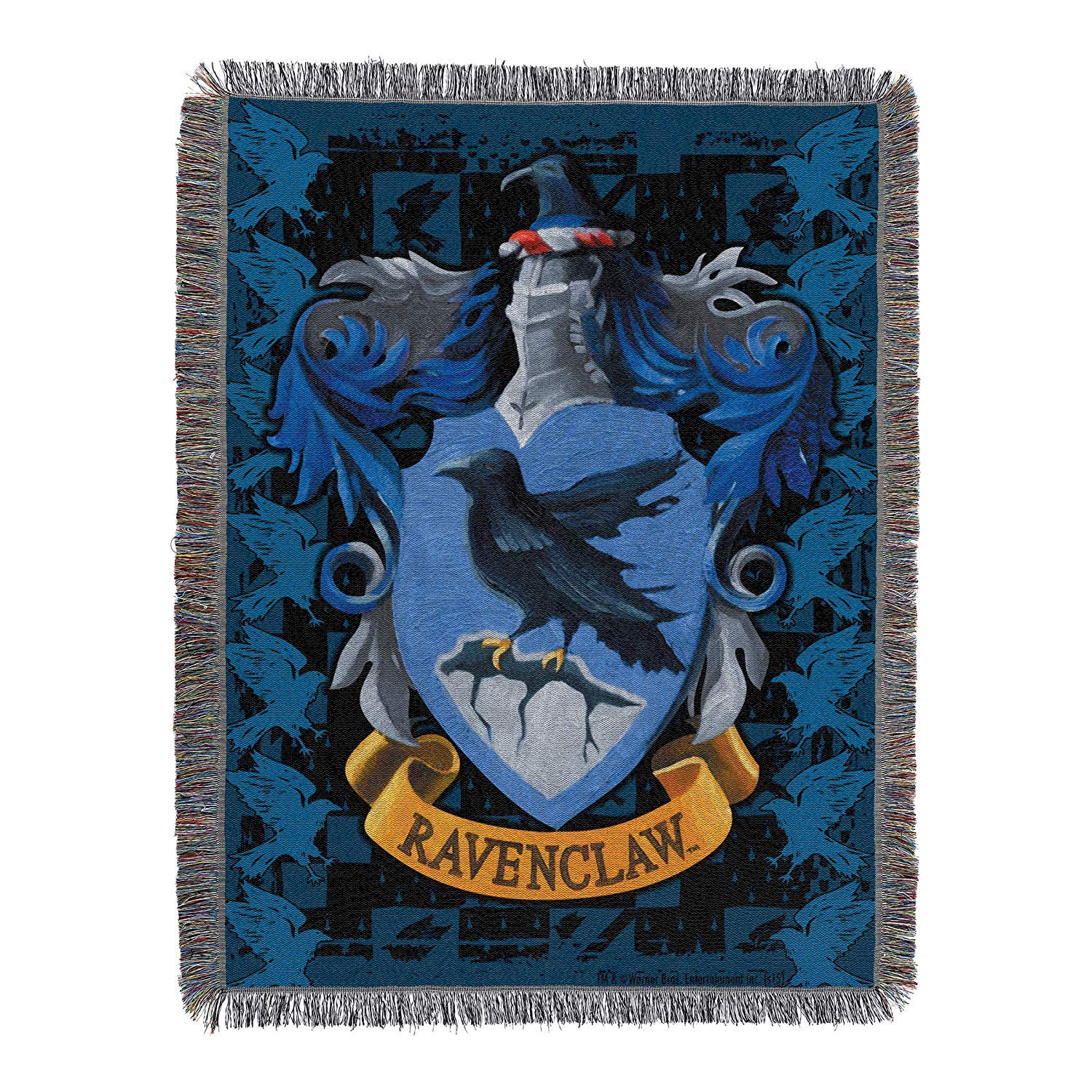 Photo 1 of Northwest Harry Potter Woven Tapestry Throw Blanket, Designer Home Décor, Modern, Unique Gift, 48" x 60", Ravenclaw Crest