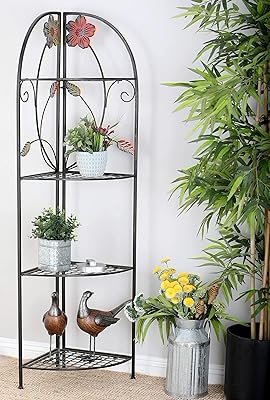 Deco 79 63066 Metal Corner Rack, 22 by 64-Inch – Elegant Storage