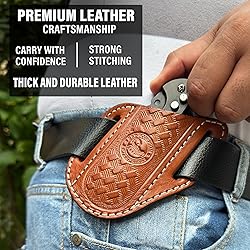 Red Scorpion Handmade Leather Knife Sheath for Belt