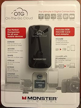 Monster Digital OTG Cloud con Tarjeta de Memoria SD de 8 GB (WCRD3 ...