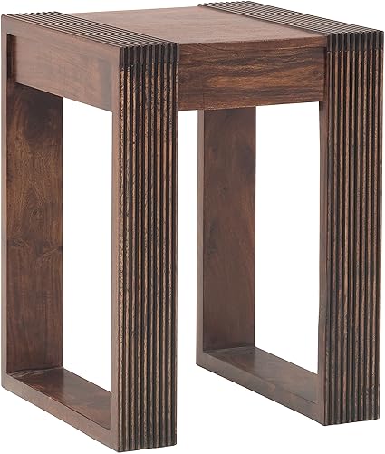 The Jaipur Living Tibet Solid Wood Lamp Table (Honey Finish, Brown)