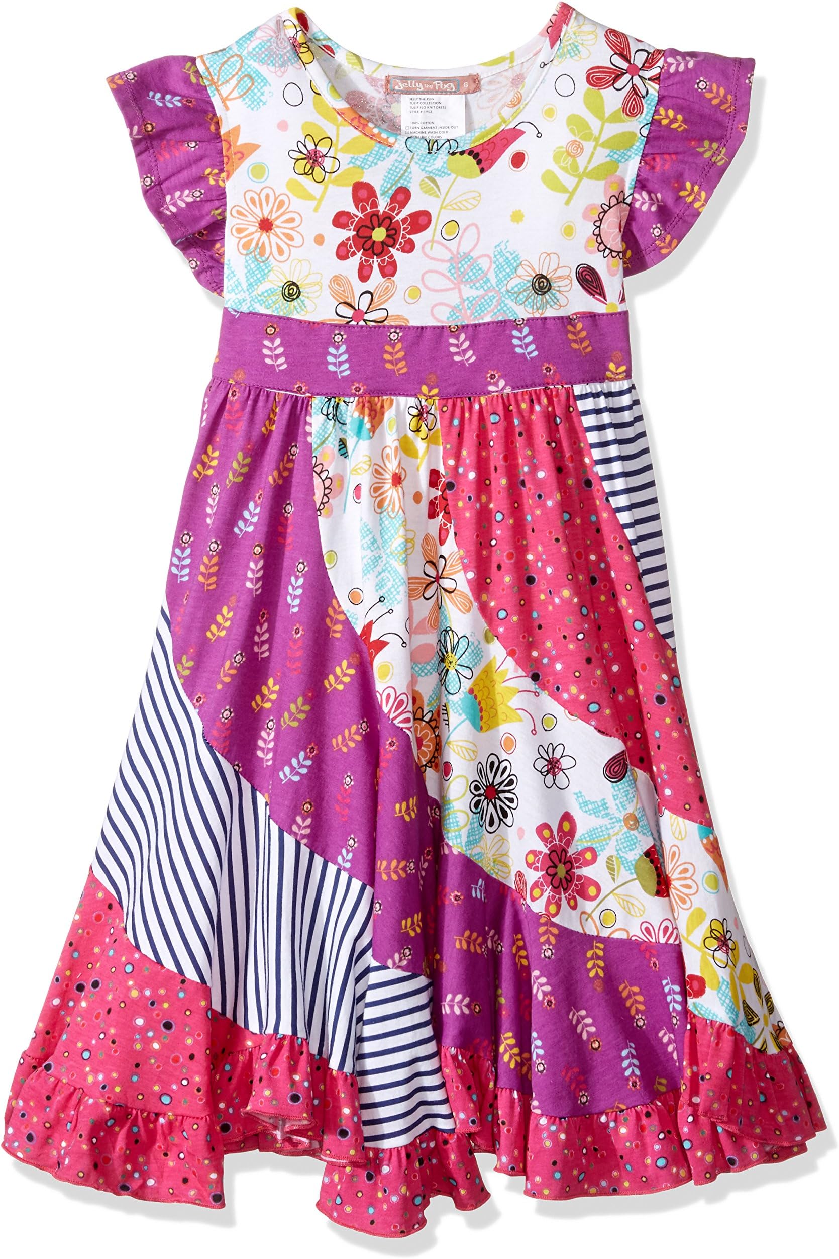 Jelly the Pug Girls' Little Tulip Flo Dress