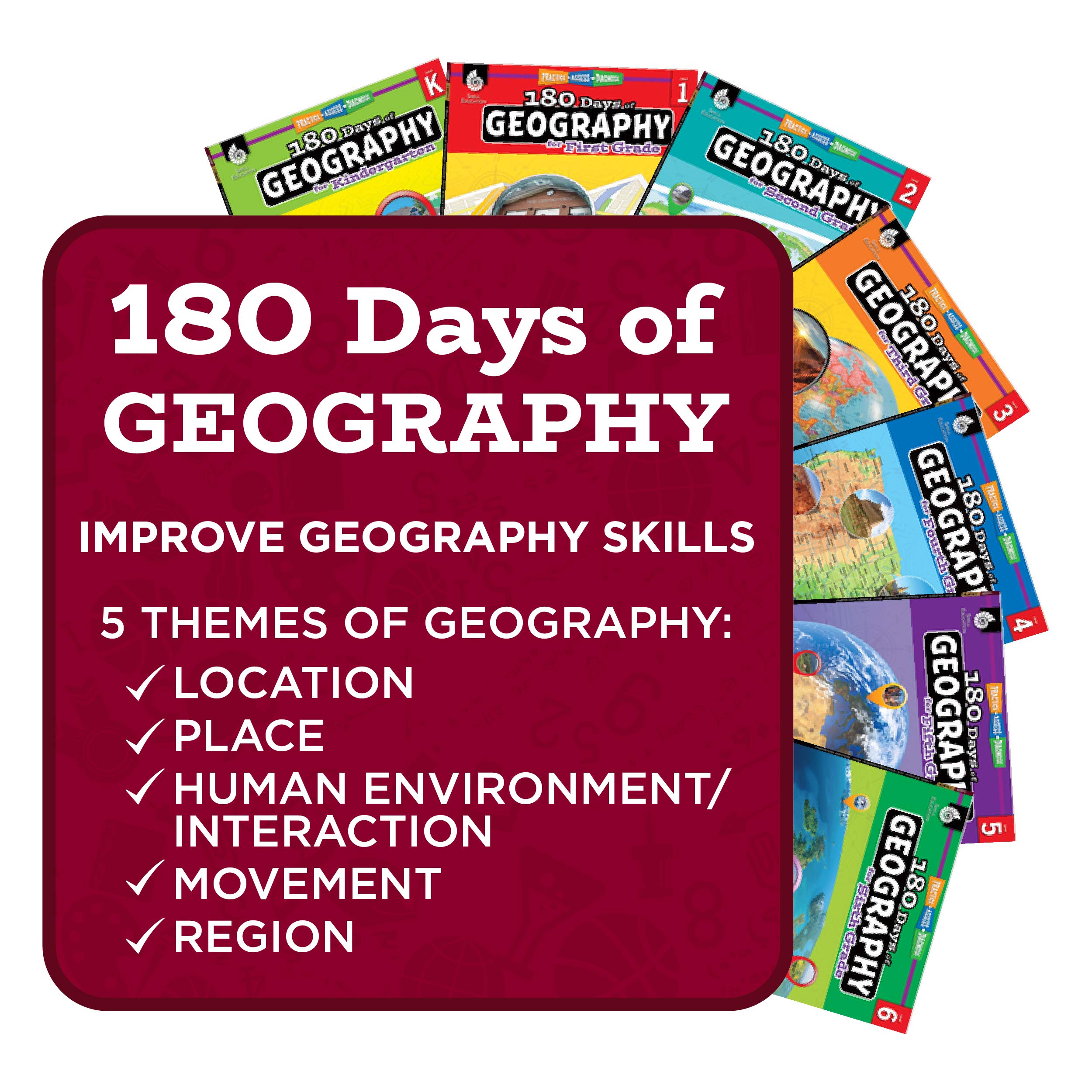 180 Days™: Social Studies, Geography for Kindergarten Practice Workbook for Classroom and Home, Cool and Fun Practice Created by Teachers (180 Days of Practice) Feb 27, 2018