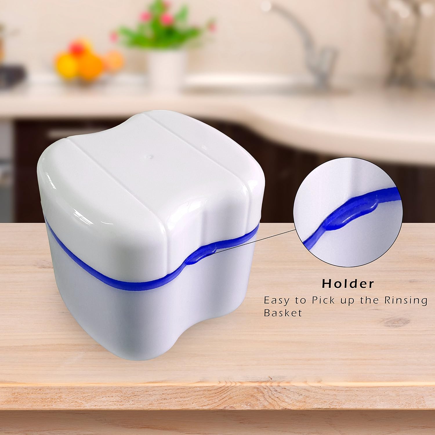 Strong Denture Box with Simple Retrieval Tab, Perfect To Safe Guard Dentures and Valuables, Easy To Open, Store and Retrieve (True Blue): Home & Kitchen