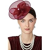 BABEYOND Fascinators Hats for Women - Tea Party Kentucky Hat Derby Headband Elegant Wedding Party Bride Hat with Hair Clip