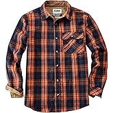 FAQQQ Mens Flannel Shirts Long Sleeve Flannel Shirt Casual Button Down Brushed Cotton Plaid Shirt for Men