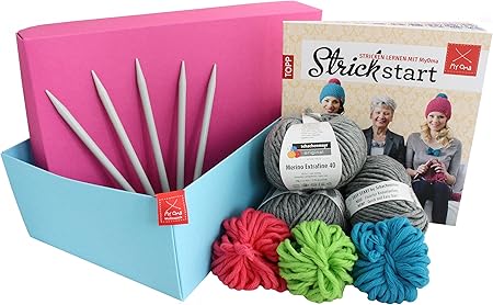 Set regalo para tejer punto principiantes y fans. Caja de Regalo. DO IT Yourself Juego con