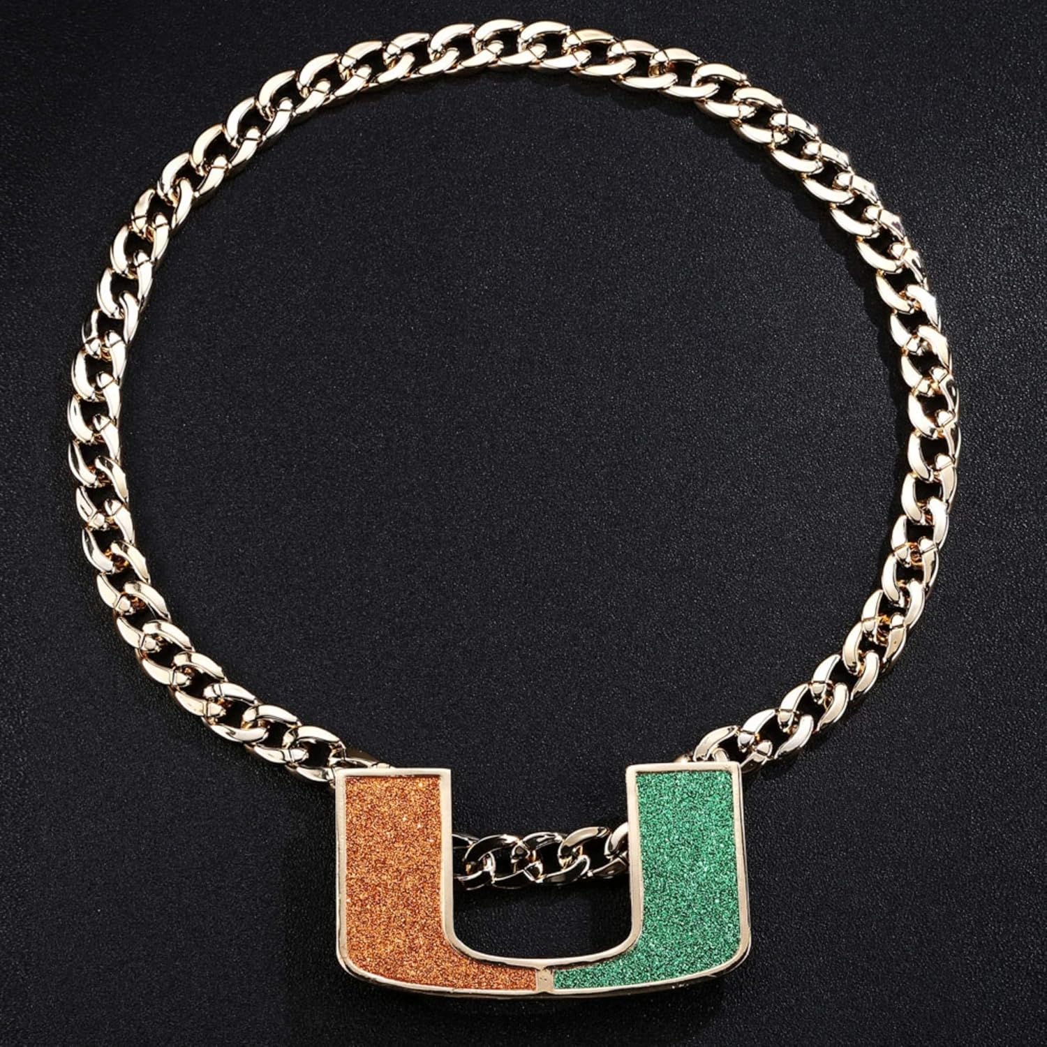 Miami Hurricanes Turnover Chain - Limited Edition 18K Gold Plated Necklace - Sports Jewelry Gift for Men & Women – Ideal for Fans & Supporters: Clothing