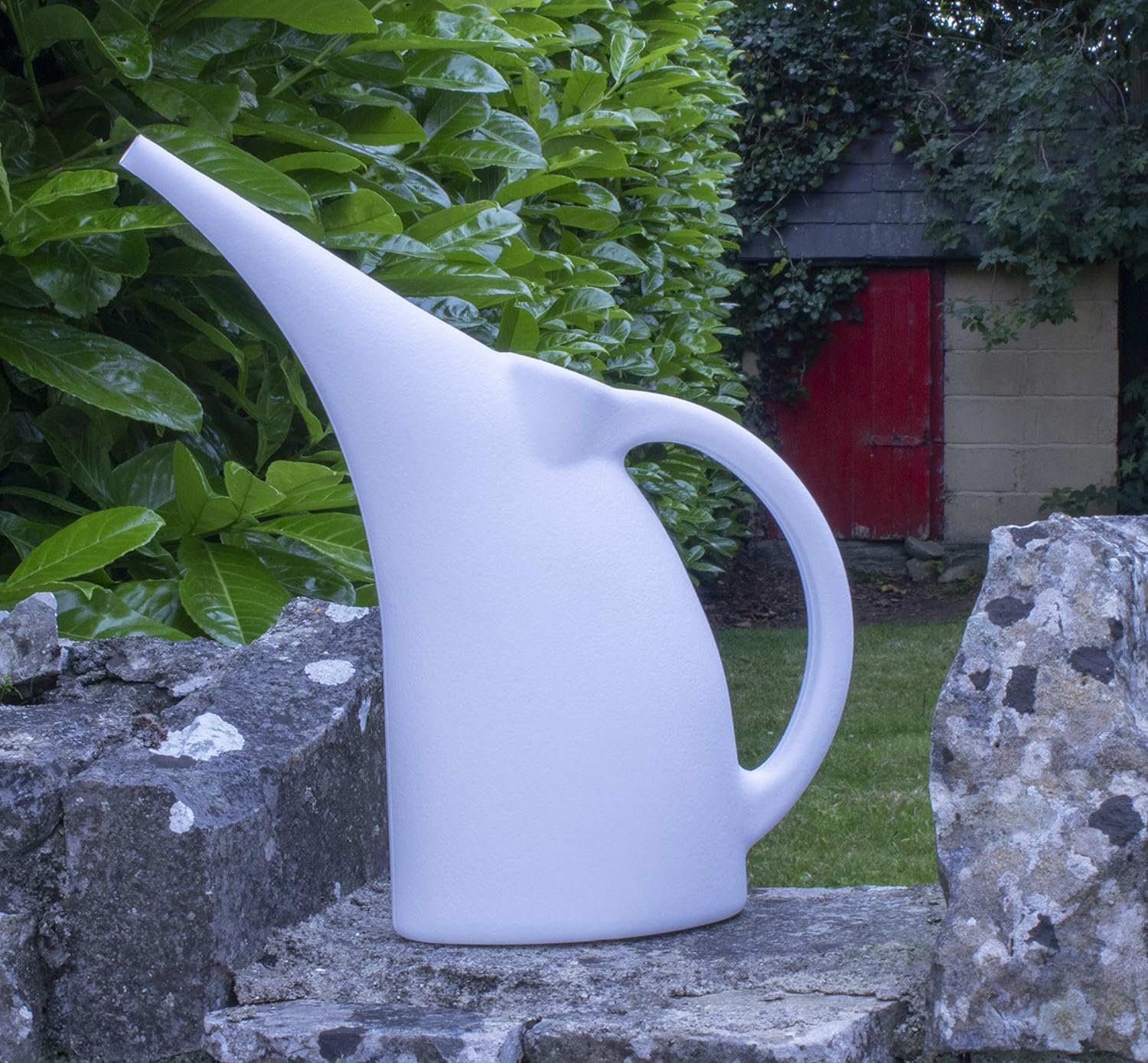 Pure White 1/2 Gallon Watering Can for Indoor and Outdoor house plants, flower pots, herbs and vegetable gardens | 100% Recyclable Cute Plastic Watering Pot | Shatterproof | Ergonomic | Lightweight | : Garden & Outdoor