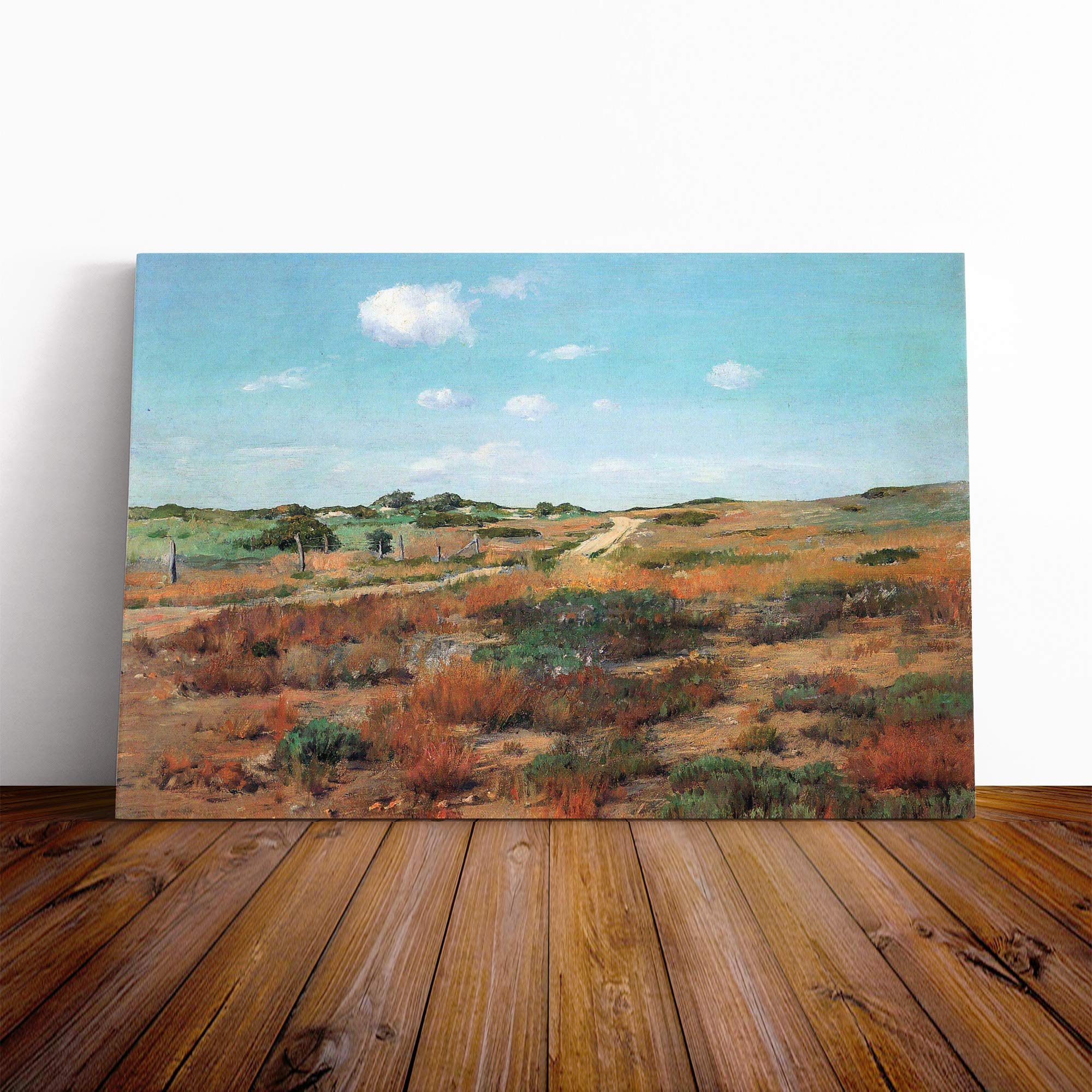 William Merritt Chase Shinnecock Hills Canvas Print | Gallery Wrapped 30mm Frame Wall Art | 20x14 inches | Ready to Hang | Modern Landscape Picture | Living Room Bedroom Lounge Office