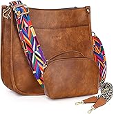 HKCLUF Crossbody Bag Purse for Women 2PCS/Set Leather Hobo Handbag Wallet Set With 2Adjustable Guitar Strap Shoulder Bag | Purse, 2PCS/Set, Leather, Wallet Set, Purse