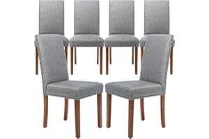 Snugway Parsons Kitchen Dining Chair Set Room Modern Upholstered Stylish Fabric High Back with Nailhead Trim