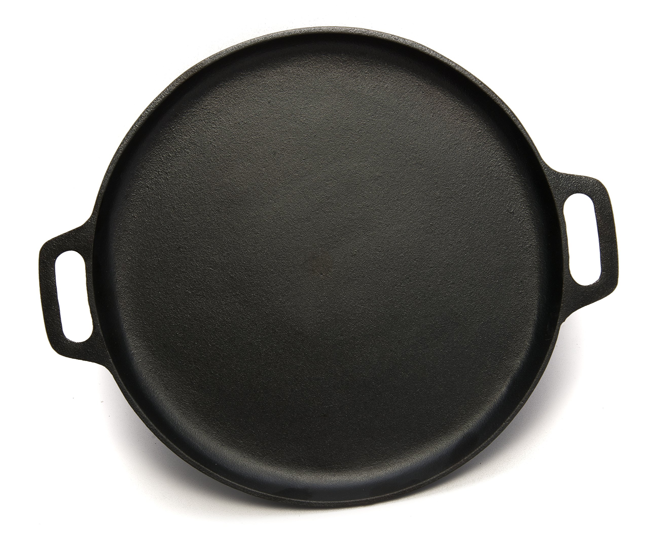 Pre-Seasoned Cast Iron Pizza and Baking Pan (14 Inch) Natural Finish, Enhanced Heat Retention and Dispersion | Stove, Oven, Grill or Campfire