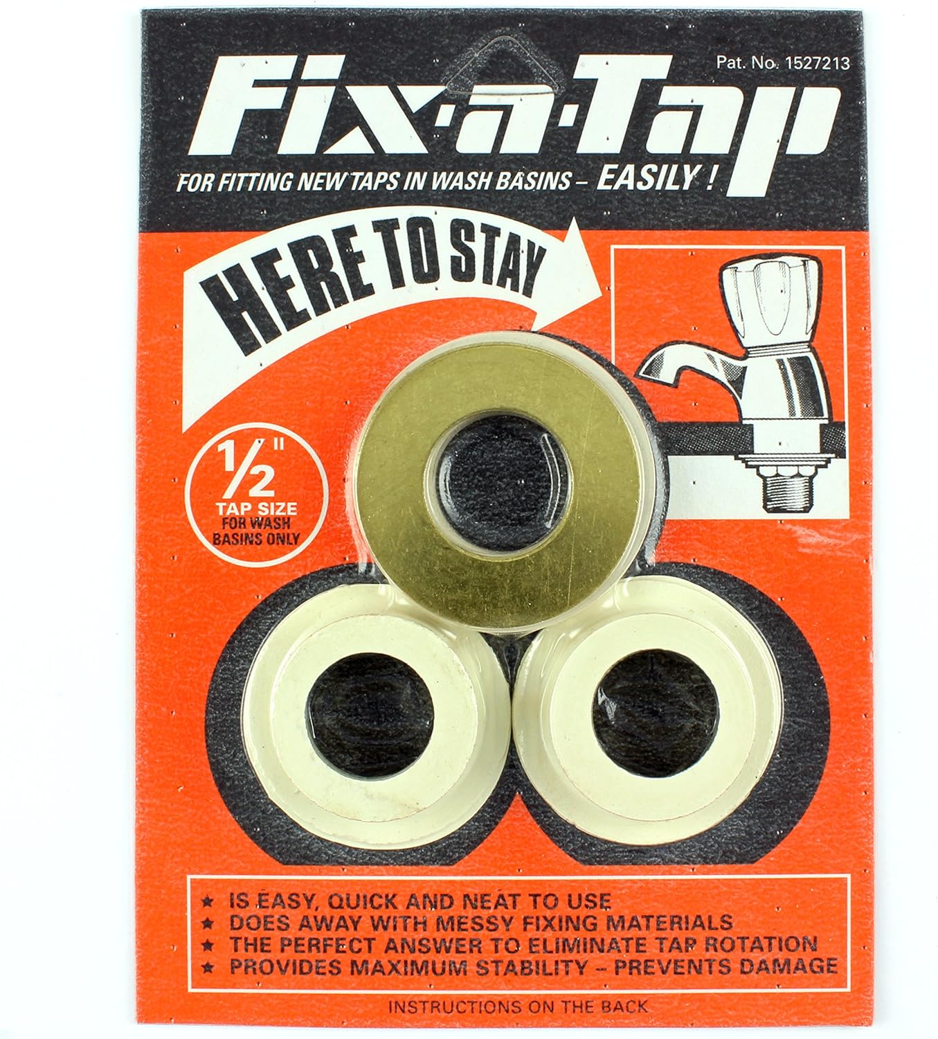 Essex Orange FixaTap Tap Fitting Kit for 1/2" Taps for Ceramic Wash