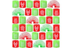 Mchochy 36PCS Christmas Coil Springs for Kids - Assorted Christmas Theme Pattern and Colors Magic Spring Toys, Christmas Party Favors, Christmas Stocking Stuffers for Kids Boys Girls
