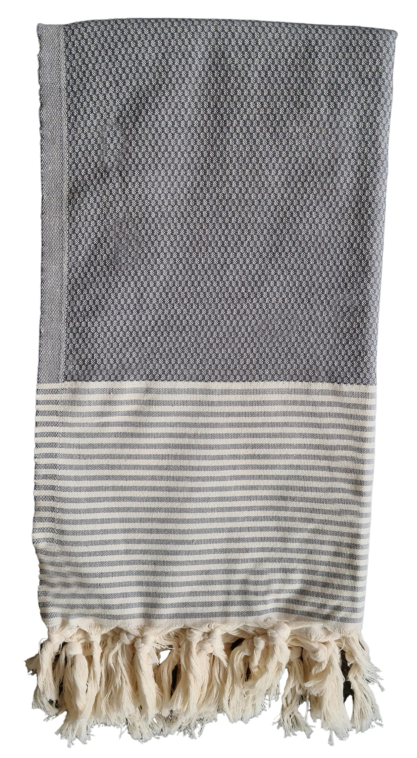 your castle Peshtemal Hammam Towel XXL Sauna Towel Bath Towel Beach Blanket Fitness Yoga Spa 100% Cotton Large 100 x 180 cm Anthracite