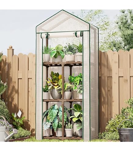 Amazon.com : Teal Turtle 4-Shelf Mini Greenhouse 27 in W x 63 in H