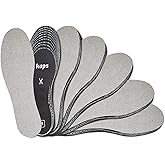 6 Pair Pack Anti Odour Shoe Insoles Set with Odor Eating Charcoal, Shoe Inserts, Kaps Odour Stop