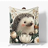 Hedgehog Blanket Warm Plush Flannel Hedgehogs Throw Blanket Super Soft Fleece Cozy Fuzzy Hedgehog Stuffed Blanket Gifts for Kids Teens Adults Room Decor 40"X50"