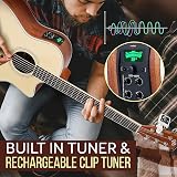 Pyle Full Size Dreadnought Cutaway Acoustic Electric Guitar with EQ Tuner view 4
