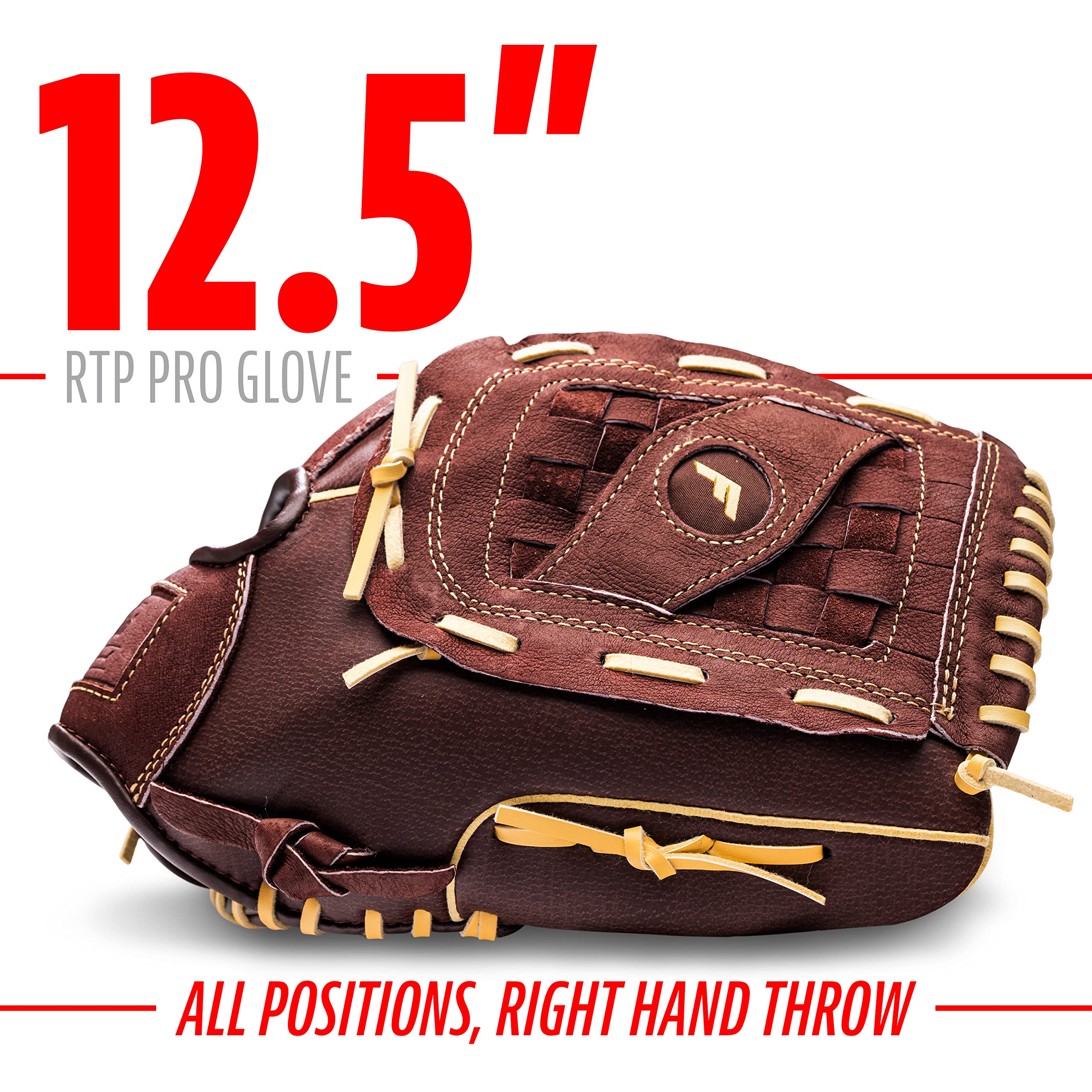 Franklin Sports RTP Pro Baseball Glove - Adult + Youth Fielding Mitt - Righty - Camel
