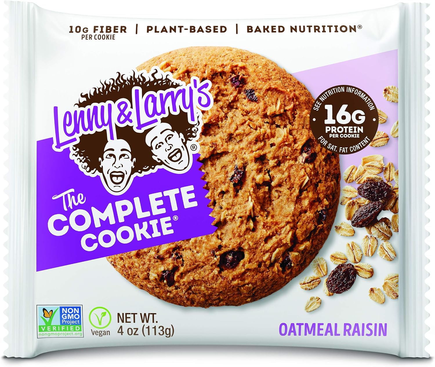 Lenny And Larry's All-Natural Complete Cookie Oatmeal Raisin, 113 g, Pack of 12, 113 g (Pack of 12)
