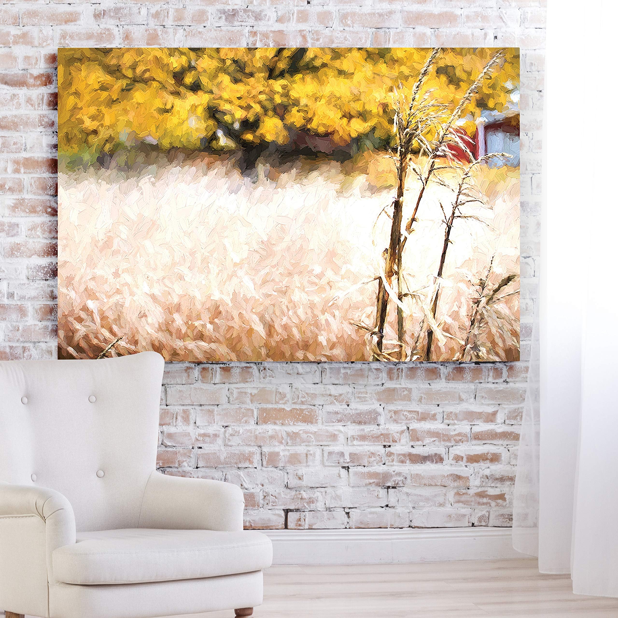 Renditions Gallery Photographic Landscape Gallery Prints Decor Collection Canvas Wall Artwork for Living Room Bedroom Kitchen Bathroom. Ready to Hang, 32x48, Autumn Comes