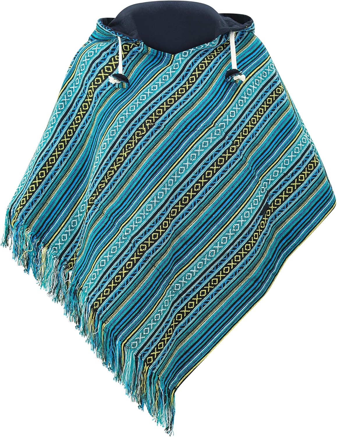 virblatt Ponchos for Women Baja Poncho Sweater Cotton Hippie Hoodie Mexican Poncho Jerga Womens