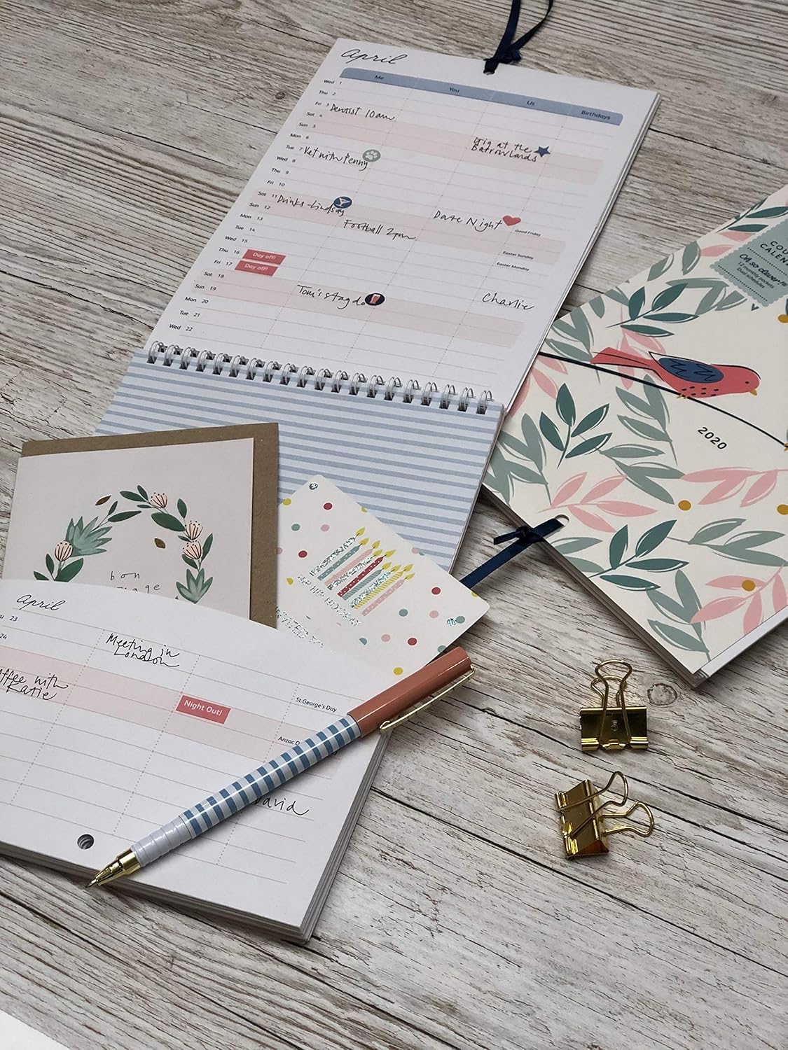 Calendario Pareja 2020 Busy B - estampado pájaros, con ...