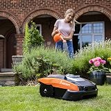 Yard Force Robotic Lawnmower 400m² iRadar App Control Black/Orange view 3