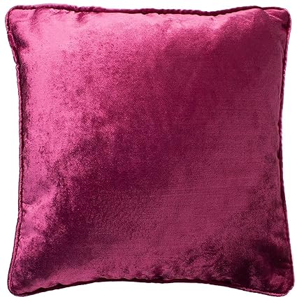 McAlister Textiles Shiny Velvet | Pillow Cover Sham in Fuchsia Pink | Square 20 x 20 Inches | Plump Decorative Toss Cushion Case Crushed Metallic Look ...