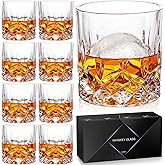 QUMMFA Whiskey Glasses Set of 8, 11 oz Crystal Old Fashioned Glasses, Buy 6 Get 2 Free, Perfect for Bourbon, Scotch, Vodka, Gift for Men, Women, Dad, Father