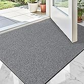 LUMI Indoor Door Mat 24"x36", Ultra Thin Low Profile Non-Slip Doormat for Home Entrance, Absorbent & Stain-Resistant Welcome Mats, Washable Entryway Mat for Front Door, Patio, Porch, Grey