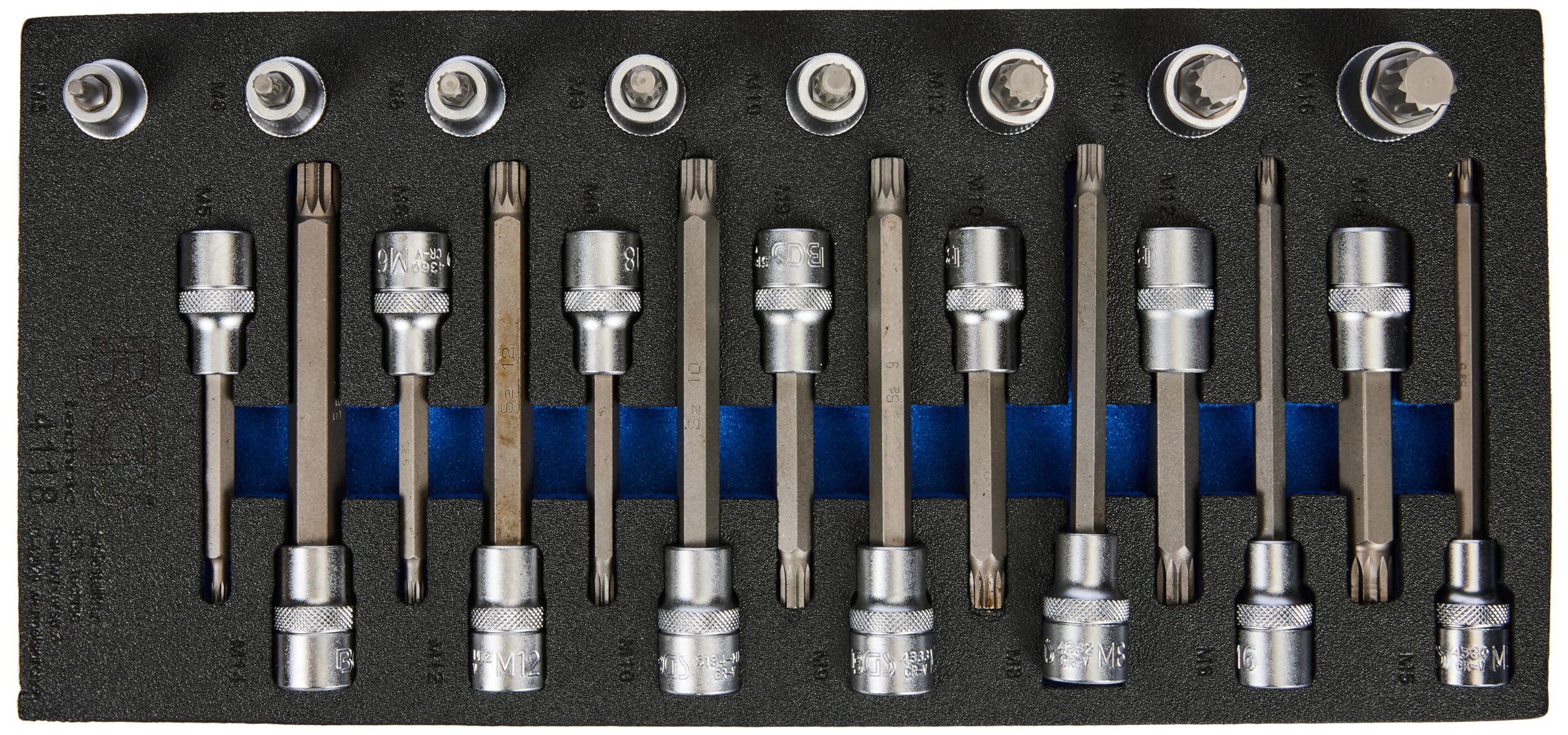 BGS 4118 | Tool Tray 1/3: Bit Socket Set | 12.5 mm (1/2") | Spline (for XZN) | 22 pcs.