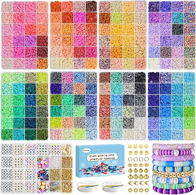 Dazhqp 31000 Clay Beads Bracelet Kit 192 Colours 3200 Beads Craft Set