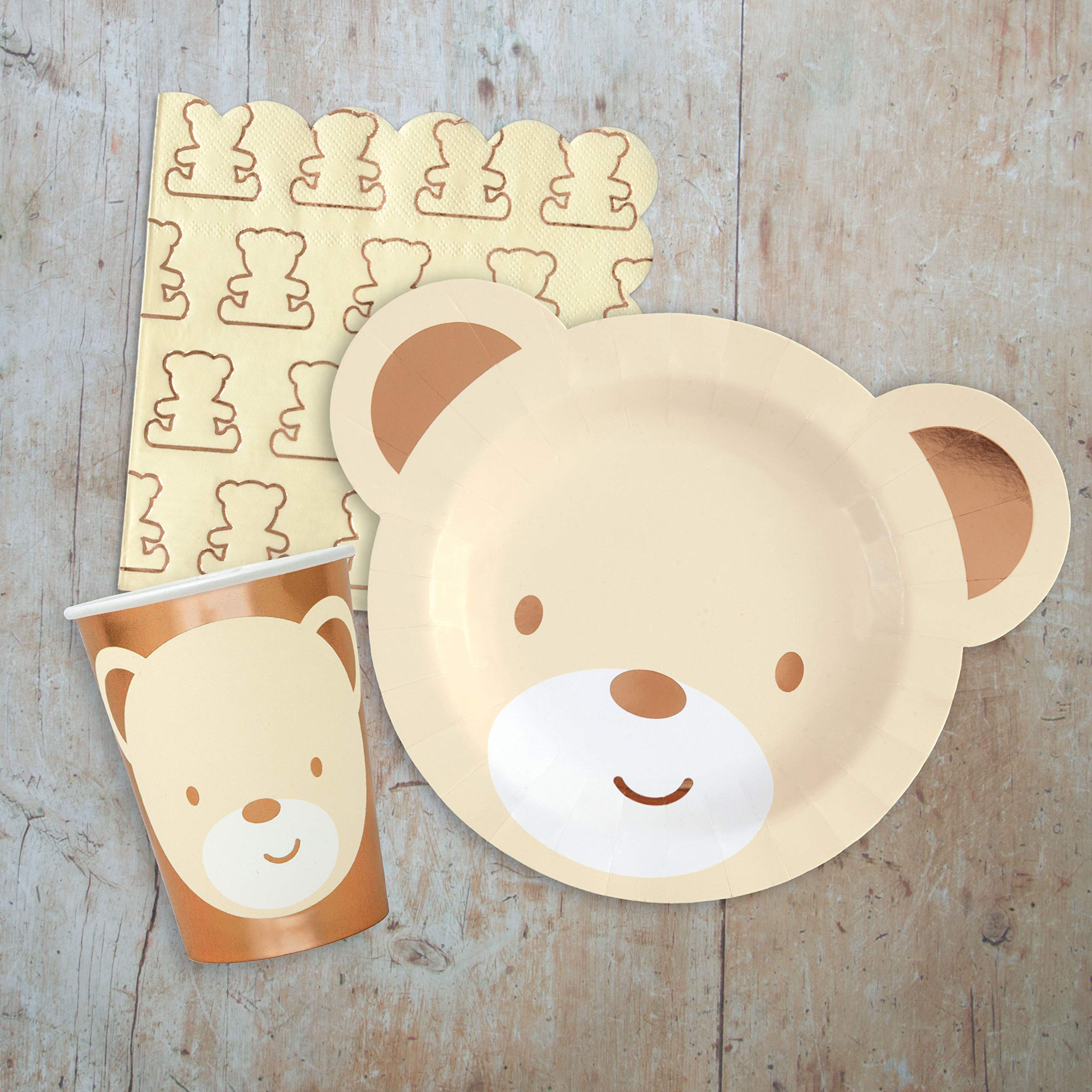 Hatton Gate Teddy Bear Tableware Pack For 8 Guests Includes Plates Cups and napkins