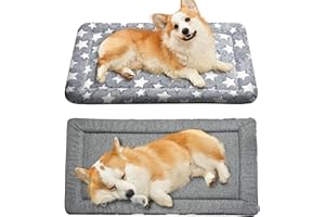 pobopobo Dog Bed Mat, Reversible Dog Crate Pad Mat - Cool & Warm, Machine Washable Kennel Pad Dog Mat, Sleeping Mattress for Large Medium Small Dogs S (24"x18"x1.5")