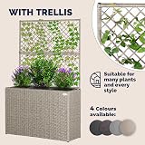CASARIA Polyrattan Planter with Cream Trellis 146 x 83 x 30.5 cm Set of 3 view 4