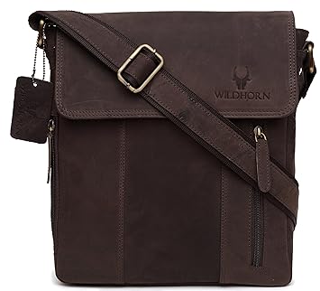 WildHorn Leather 27.94 cms Brown Messenger Bag (MB244)