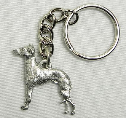 Amazon Simplyシルバー イタリア語グレイハウンド犬キーチェーンキーリングハリスピューターmade Usaキーチェーンリング 机上用品 文具収納 文房具 オフィス用品