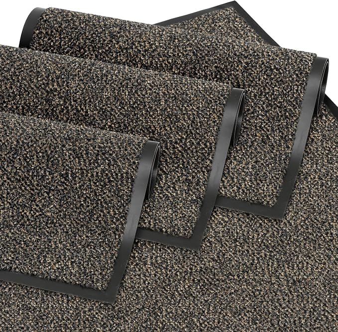 Tapis De Porte Noir 90x150cm - Imperméable, Antidérapant, Pour Intérieur/Extérieur