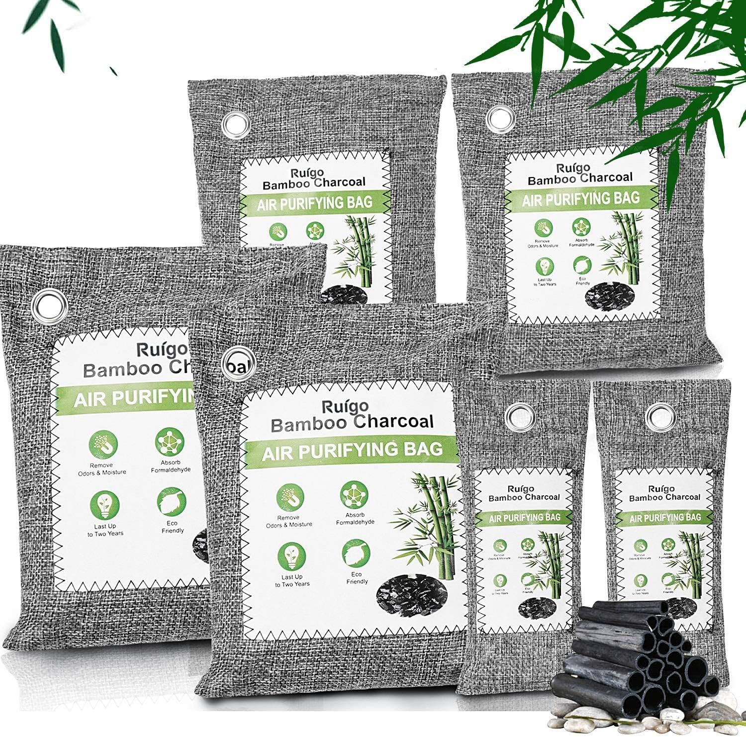 Ruigo Bamboo Charcoal BagsAir Purifying OdorAbsorber