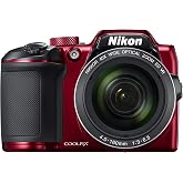 Nikon COOLPIX B500 16MP Digital Camera with 3 Inch TFT LCD Screen Nikkor Lens With 40x optical zoom wifi, Red (Certified Refurbished)