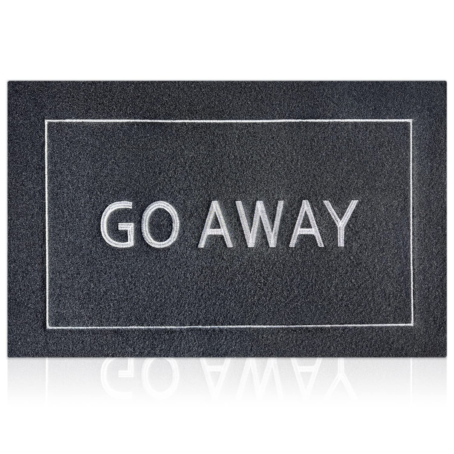 JJUUYOU Door Mat for Front Door Durable Welcome Mats Outdoor Indoor Non Slip Doormat Go Away Funny Rubber Rugs Decor for Home Farmhouse Patio