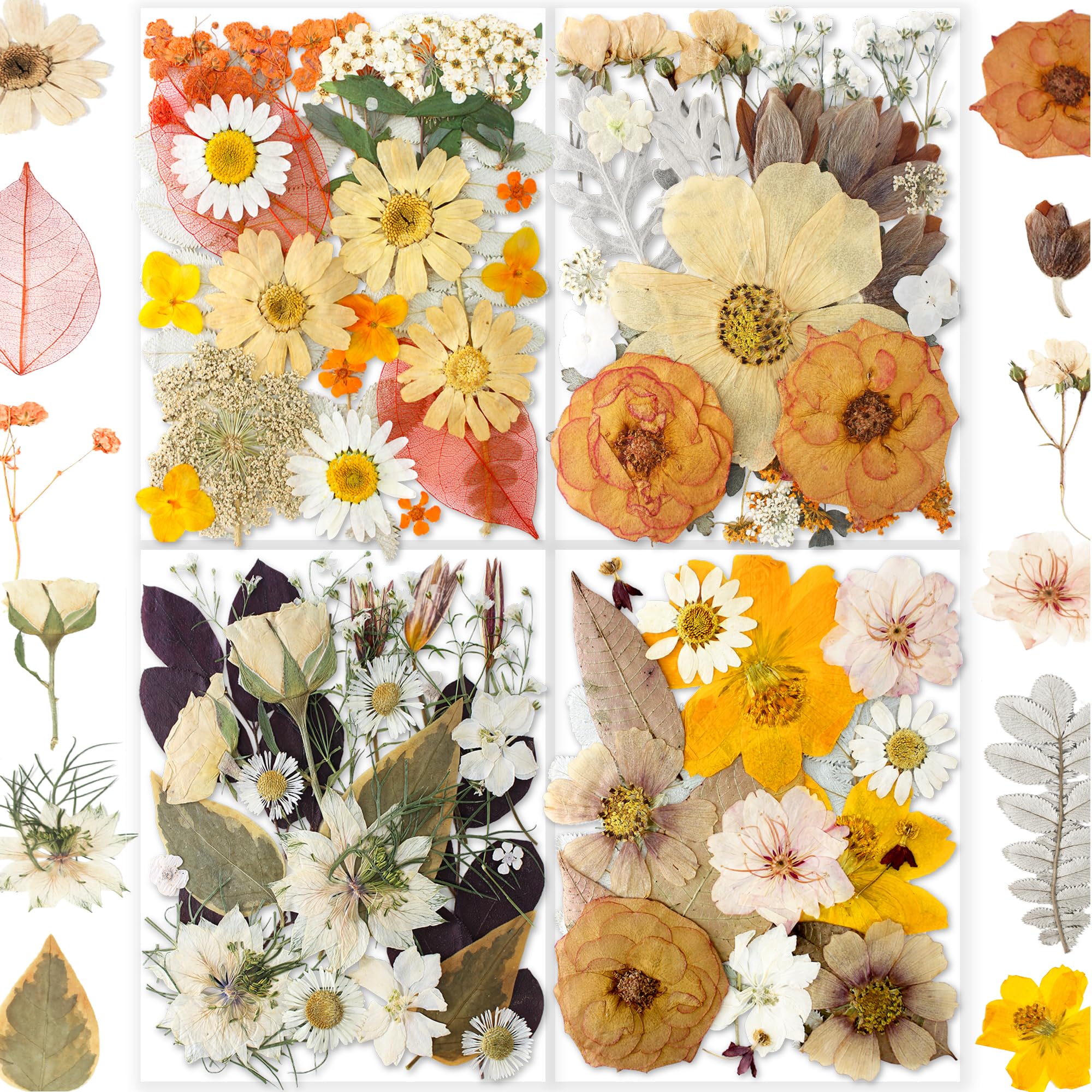 Photo 1 of 148PCS Dried Pressed Flowers for Resin Craft - YouthBro Real Nature Flowers Set with Butterfly Stickers for DIY Jewelry Nail Scrapbook Art Floral Decors Boho