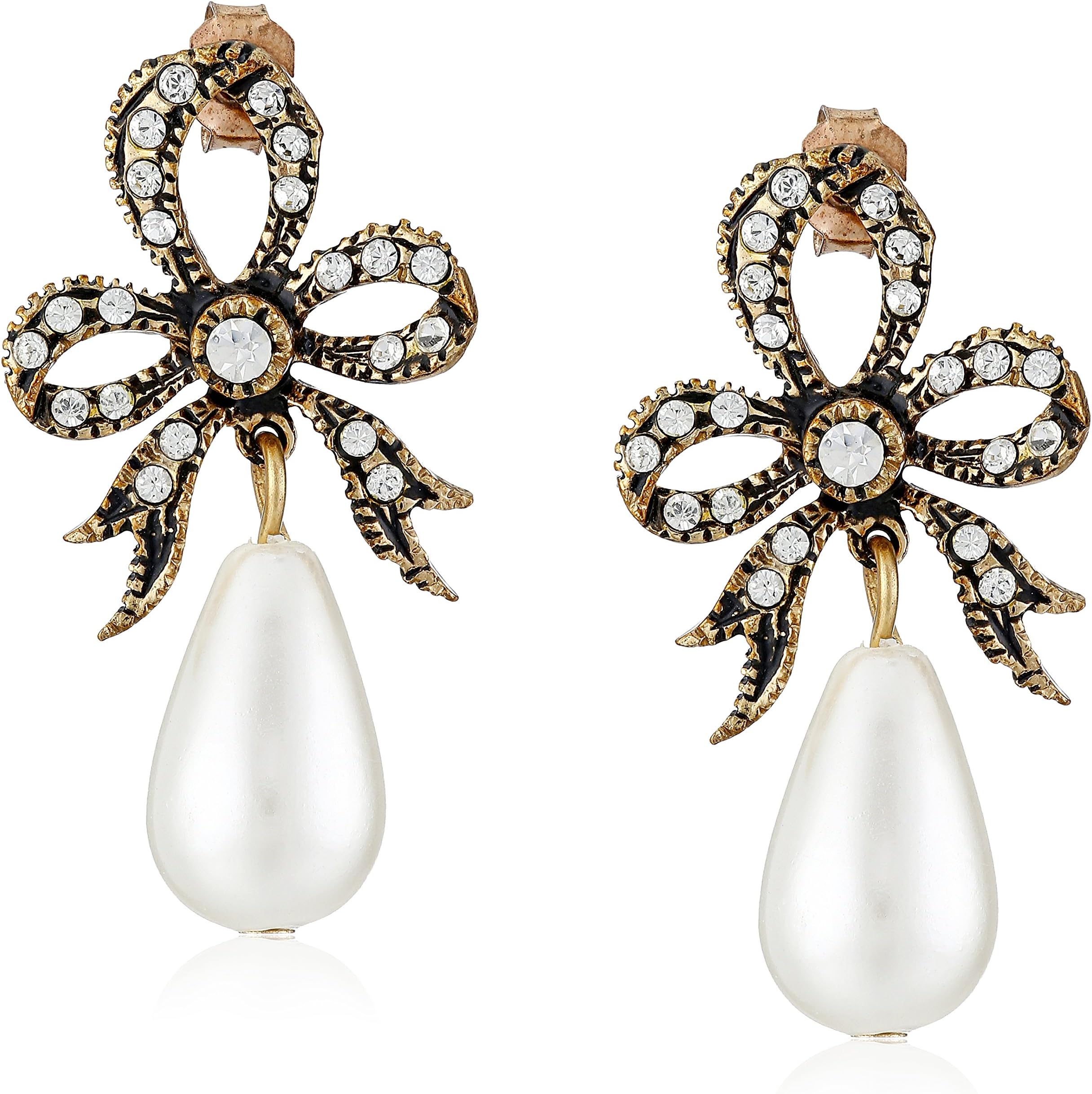 Azaara Crystal and Majorca Simulated Pearl Drop Earrings
