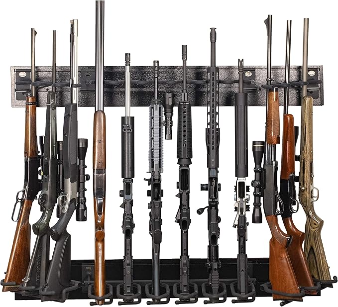 Hold Up Displays 12 Gun Rack Modern Black Steel Tactical