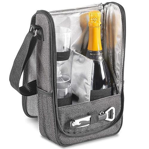 BTSKY Doublebottle Insulated Neoprene Wine Champagne Bottle Tote
