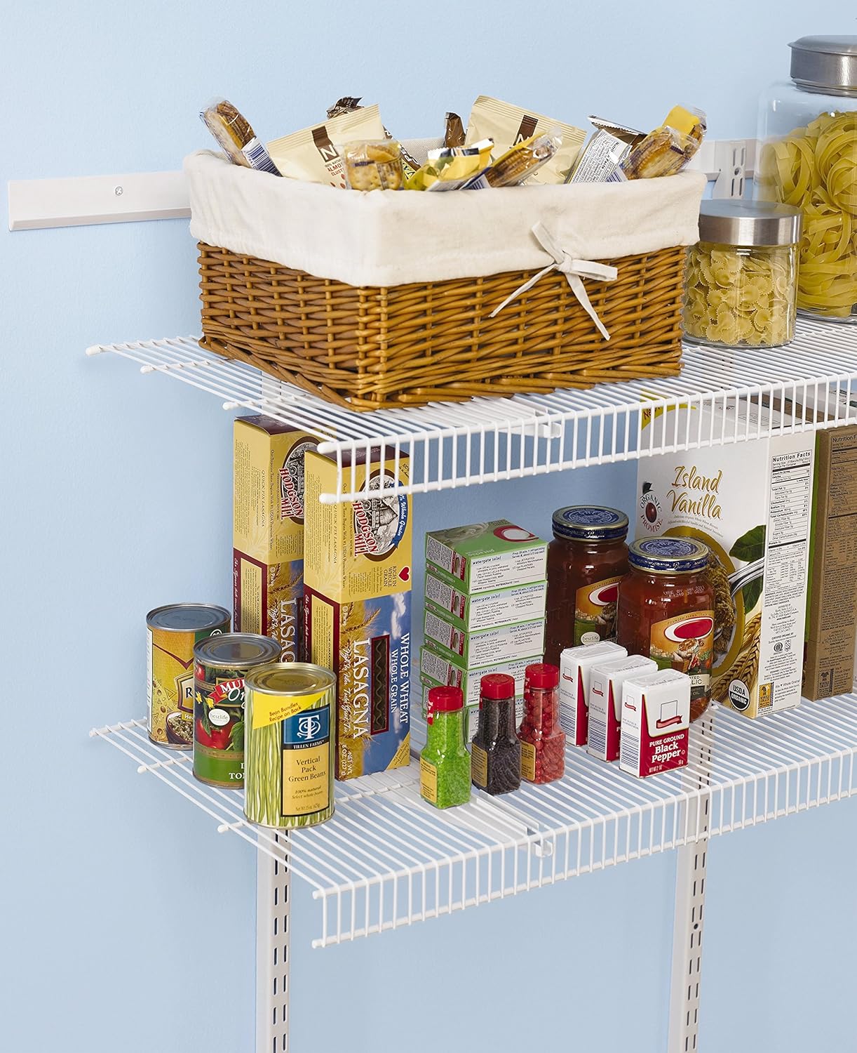 Amazon Com Rubbermaid Fasttrack Pantry Kit White Home Office Storage And Organization Products Kitchen Dining