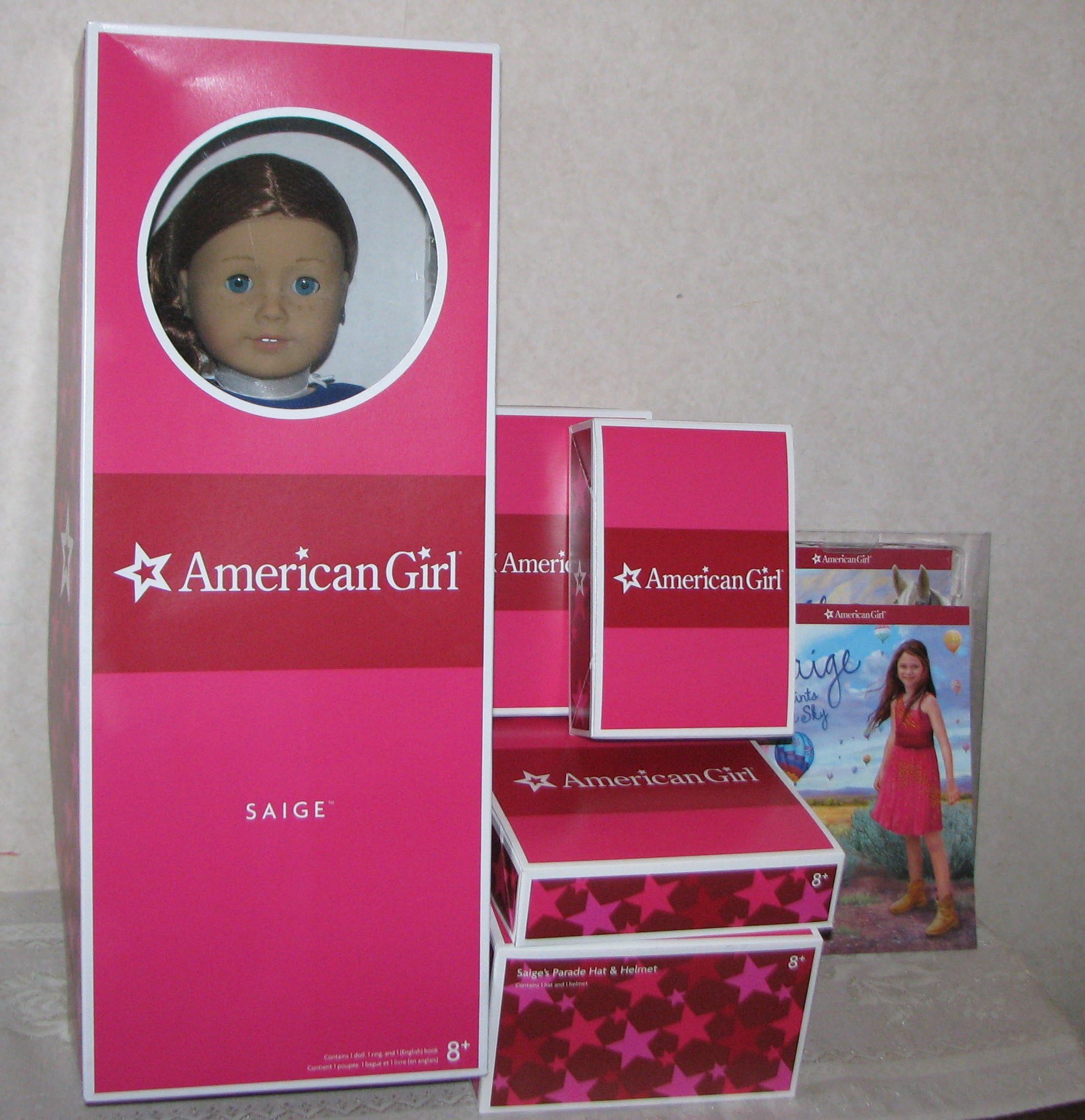 American Girl Doll Saige Plus Bundle of 7 Accessories